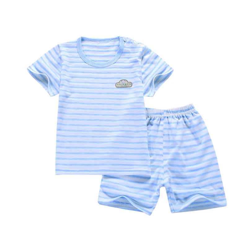 

Summer boys and girls T-shirt shorts bamboo fiber new thin section cotton casual sports baby summer clothes suit, Picture shows