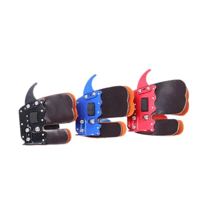 

Professional Designed 3 Color Select Finger Saver Archery Shooting Hunting Protection Finger Guard, Black/blue/red