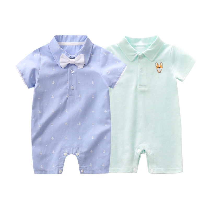 

Wholesale Cute Usual Comfortable Unisex Rompers Cotton Jumpsuit Summer Short Sleeve Breathable Infant Pajamas, Picture shows