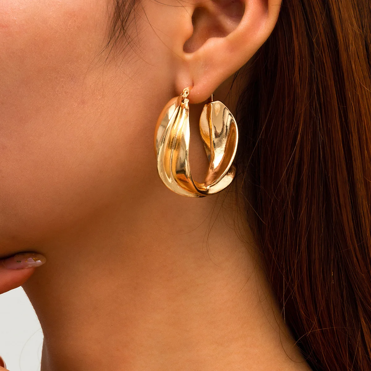 

Earring Supplies 18k Gold Jewelry Big Hoop Earring Women New Hoop Earring