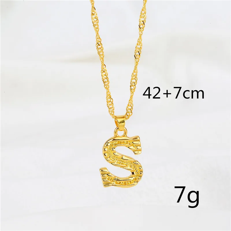 

2021 Hot Selling 18K Gold Shiny Cutting Initial Letters Pendant necklace