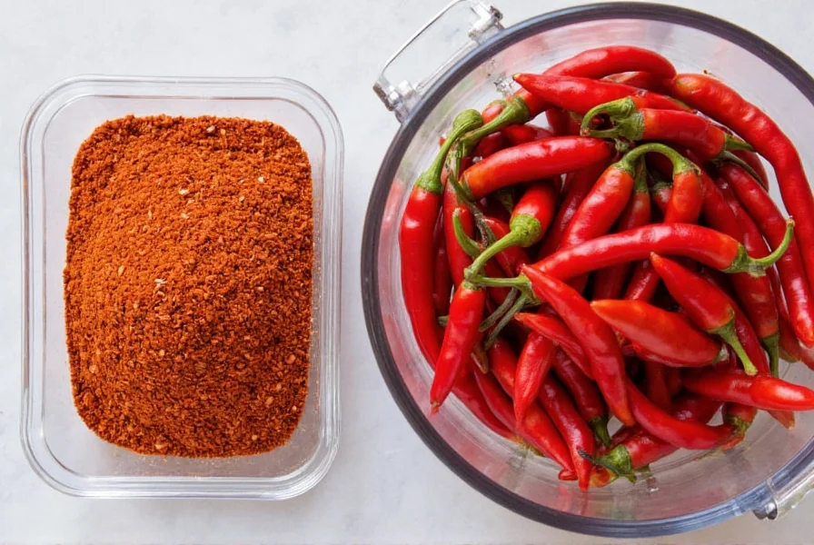 Proper storage methods for Korean pepper flakes and fresh peppers in airtight containers