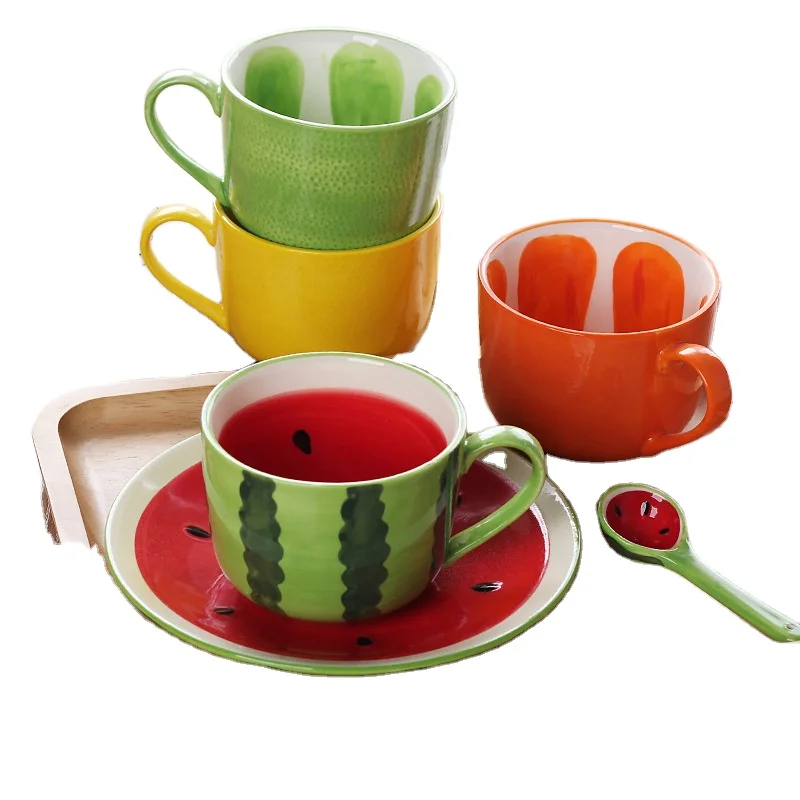 

Creative ceramic mug fruit cartoon style Mug breakfast cup