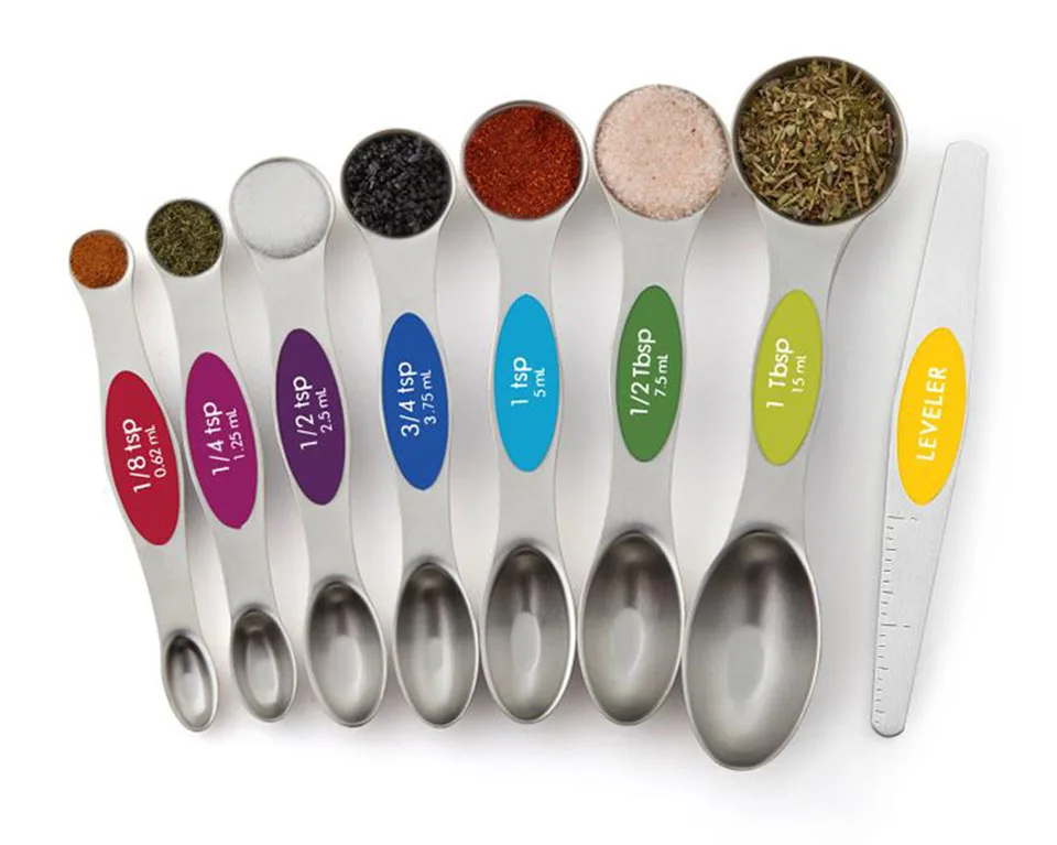 

Fits in Spice Jars Stackable Teaspoon Set of 8 Stainless Steel Mini Magnetic Measuring Spoons Set, Custom