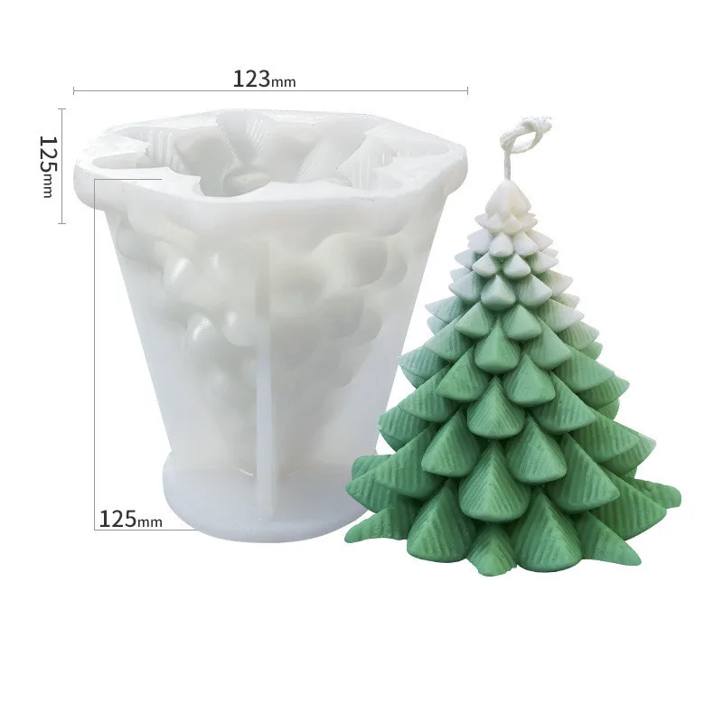 

0754 Silicone resin mold DIY 3D Christmas pine cone plaster aromatherapy mold Christmas tree silicone candle mold, Transparent