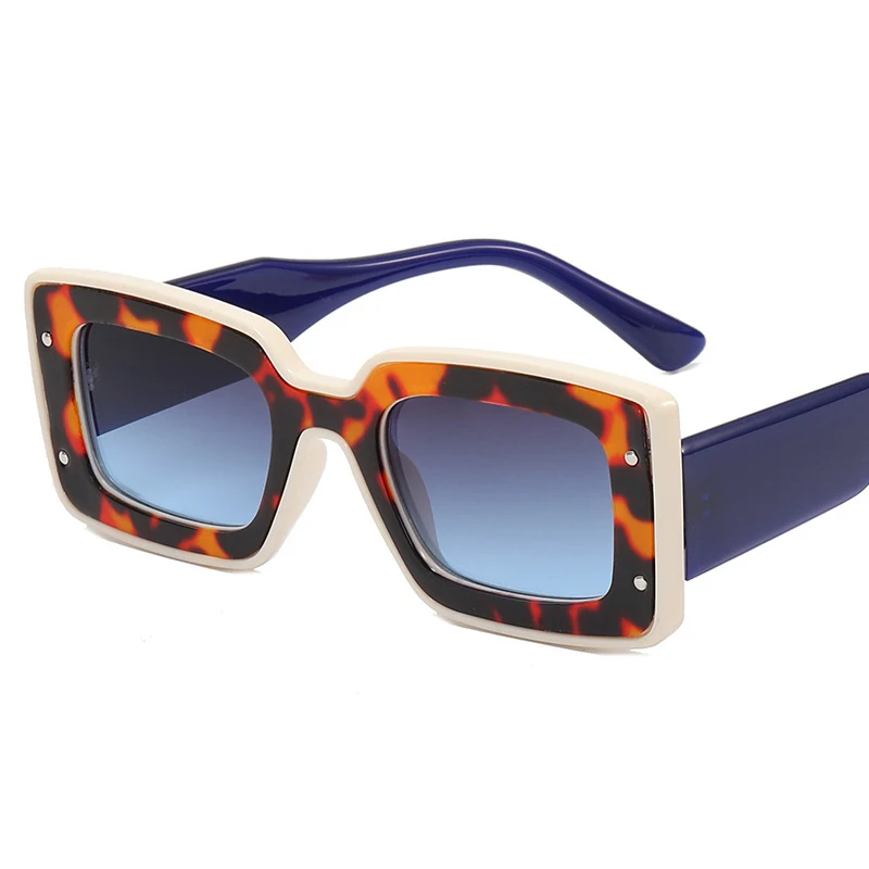 

2022 New Fashion Sunglasses Personality Rice Nail Trend Sunglasses Retro Leopard Frame Glasses