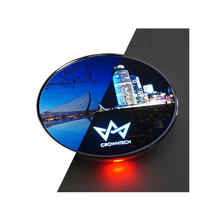 

Cool Gadgets 2021 Ultra-thin Round LED Light Full Color Cover Wireless Charger Pad