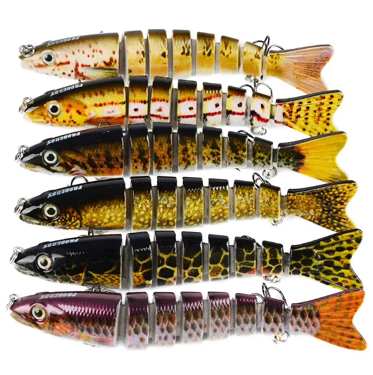 

Lure Fishing Tools Hard Bait Fish 7-Section 1pcs  Multi-Jointed Plastic Knotty, 12 colors