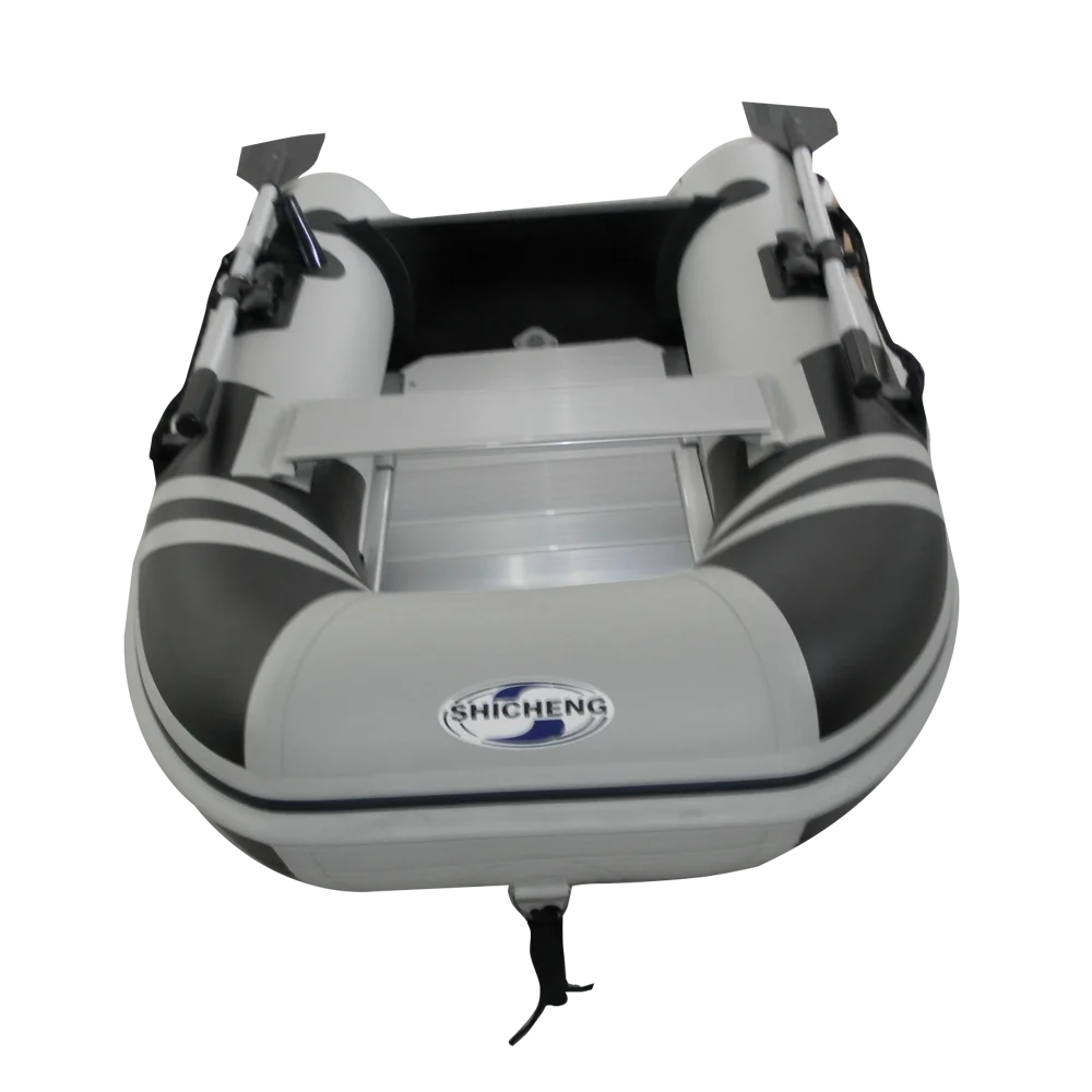 

reliable factory china rib pvc inflatable boat, Light grey+red