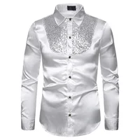 

sequin design fashion shirt men long sleeve t shirt mens clothing 2020