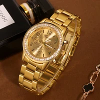 

Geneva Classic Luxury Rhinestone Ladies Watches Fashion Diamante Alloy Watch for Women Accessories