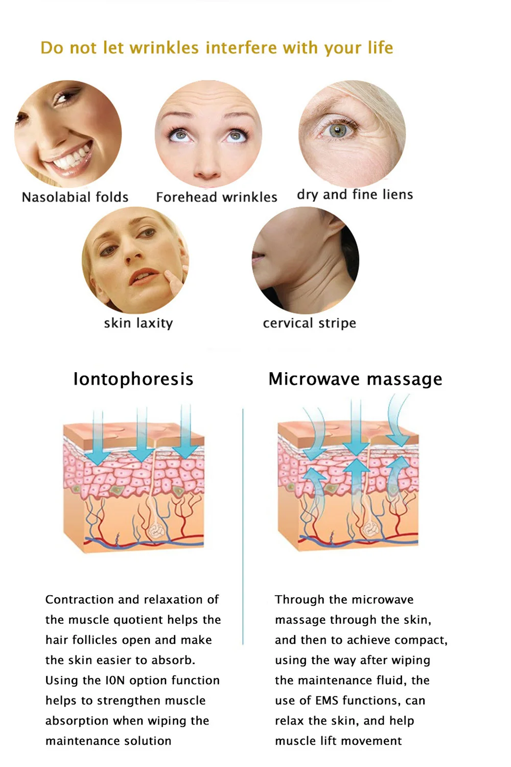 Ems Face Massage Galvanic Skin Care Portable Home Use Electric Facial