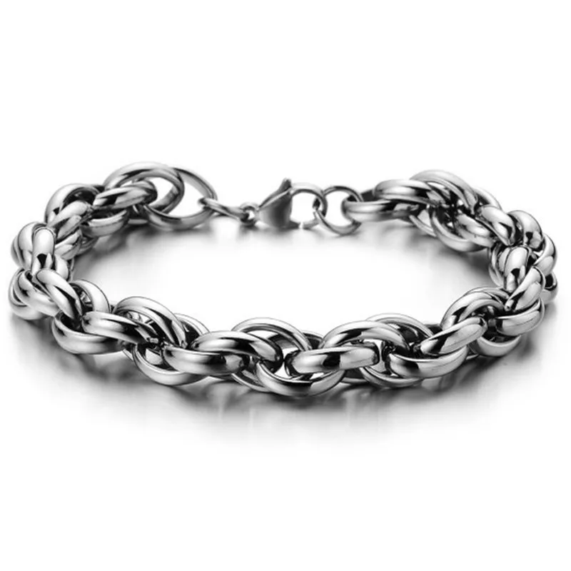 

2022 stainless steel manual buckle bracelet fashion titanium steel flat wire double buckle bangles men women hand chain