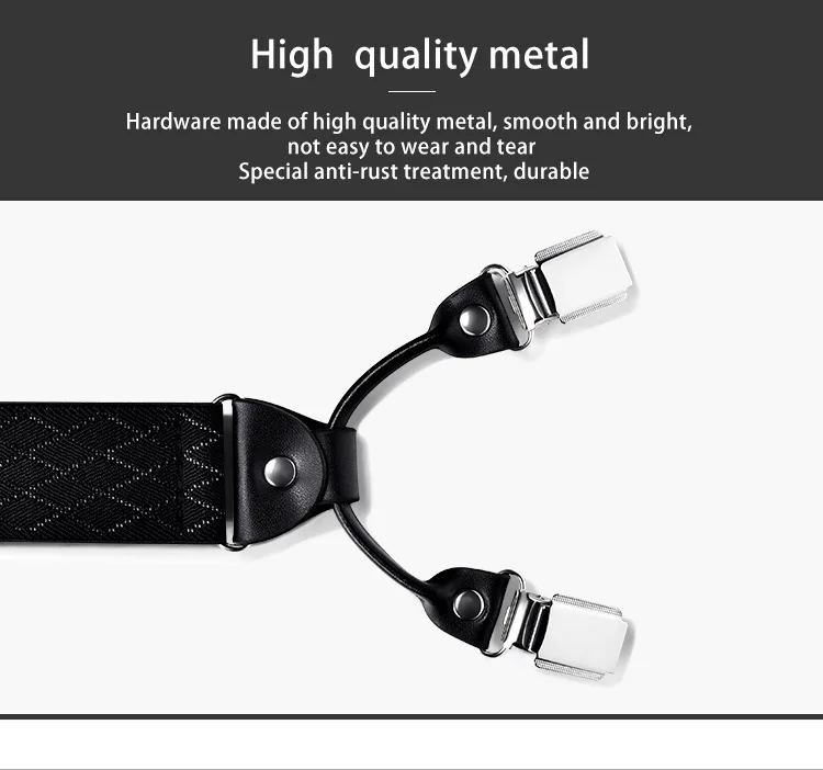 Trousers Mens Brown Leather Suspenders 118CM Braces Custom Printed Suspenders