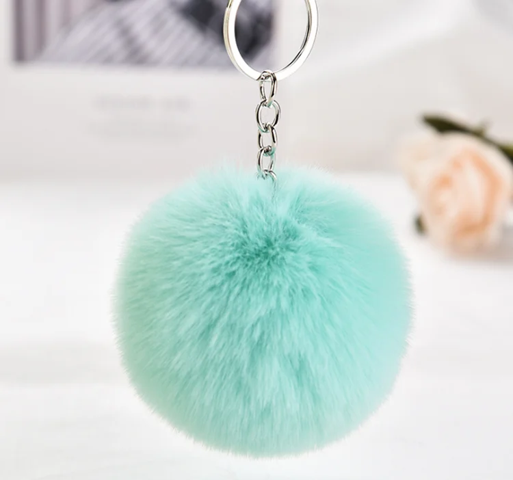 Hot Selling Puffball Keychains Pom Pom Fur Ball Keychain Colorful