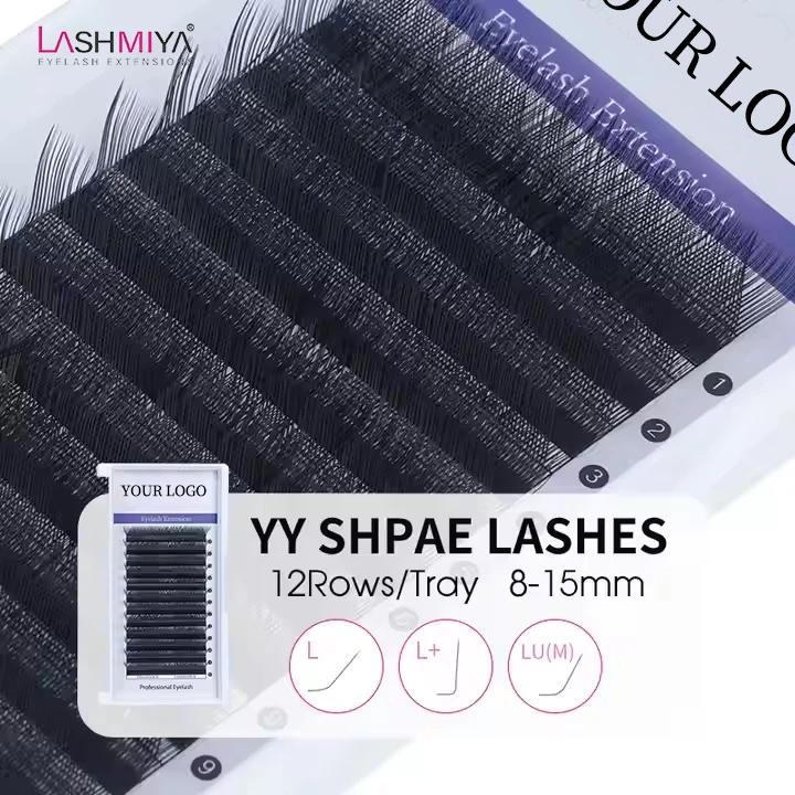 Premium PBT Material Hand Woven 0.07mm Eyelash Extensions Soft Dark Natural Lashes with D C CC DD Curl YYL M Curl Yy Lashes