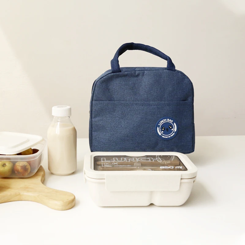 

Reusable Insulated Lunch Bag Cooler Tote Box with Front Pocket Zipper Closure for Woman Man Work Picnic or Travel, Customized