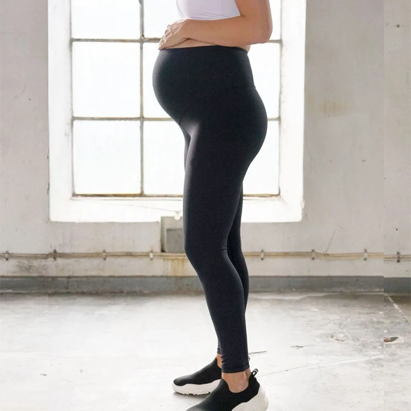 High Nylon Spandex Maternity Clothing Yoga Pants Pregnant Woman