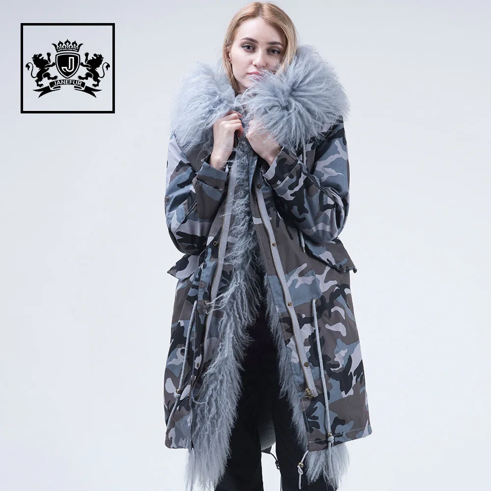 

ladies stylish detachable faux fur lined parka winter parka with fur hood