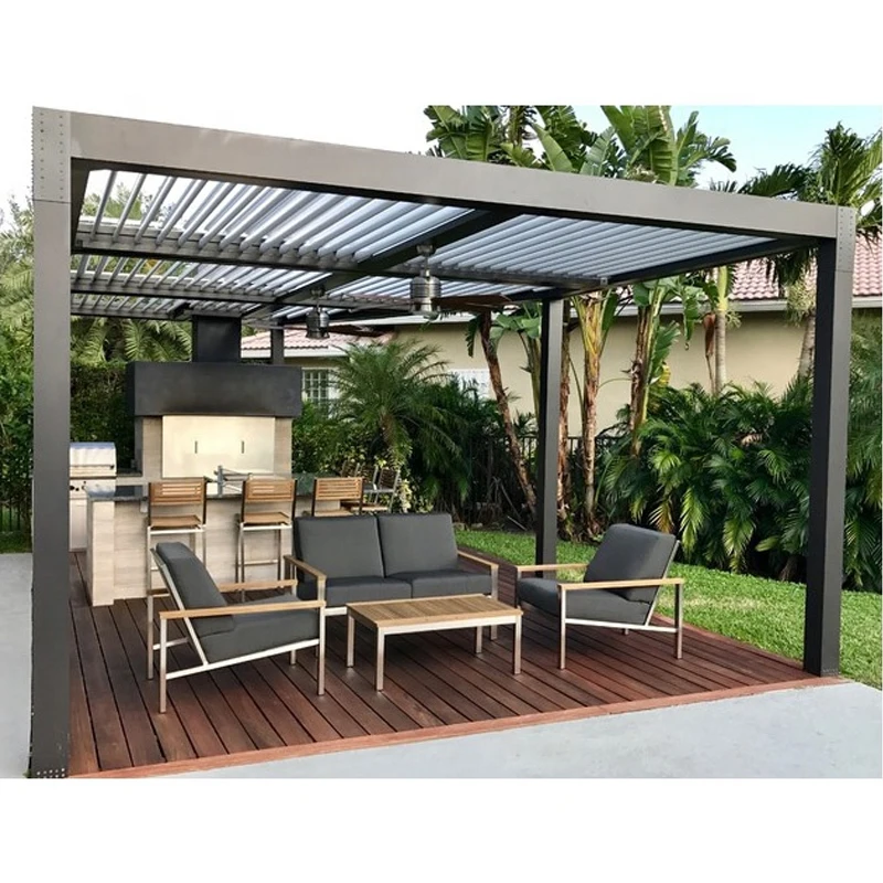 

3*3 Meter OEM Customized Modern Waterproof Garden Bioclimatic Outdoor Aluminum Pergola with Louver