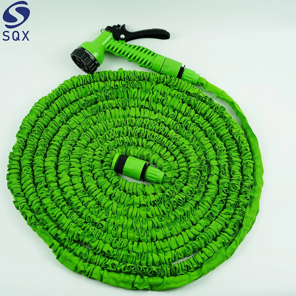 

Quick connection Water Hose 3x telescopic latex Garden Magic Water Hose Spray Nozzle Retractable Snake Pipe, Green