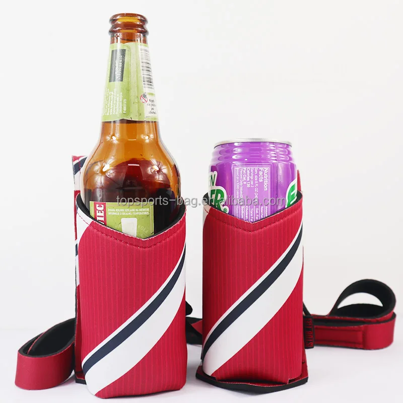 

Full Printing Hands Free Neoprene Tie Can Cooler Tie Beer Cooler Holder for Party, Any pantone color or multicolor