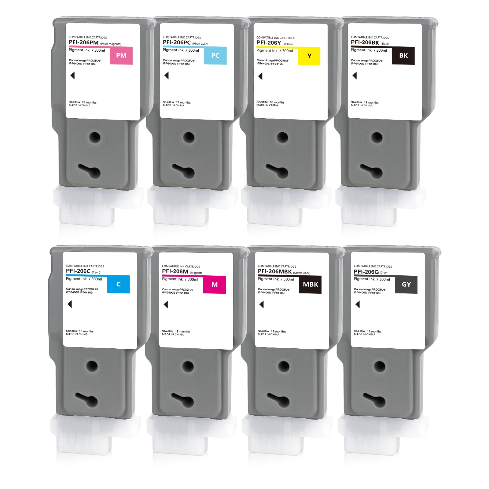 Winnerjet PFI-206 PFI206 PFI 206 Premium Color Compatible Inkjet Tinta Ink Cartridge for Canon IPF6400 IPF6400S Printer