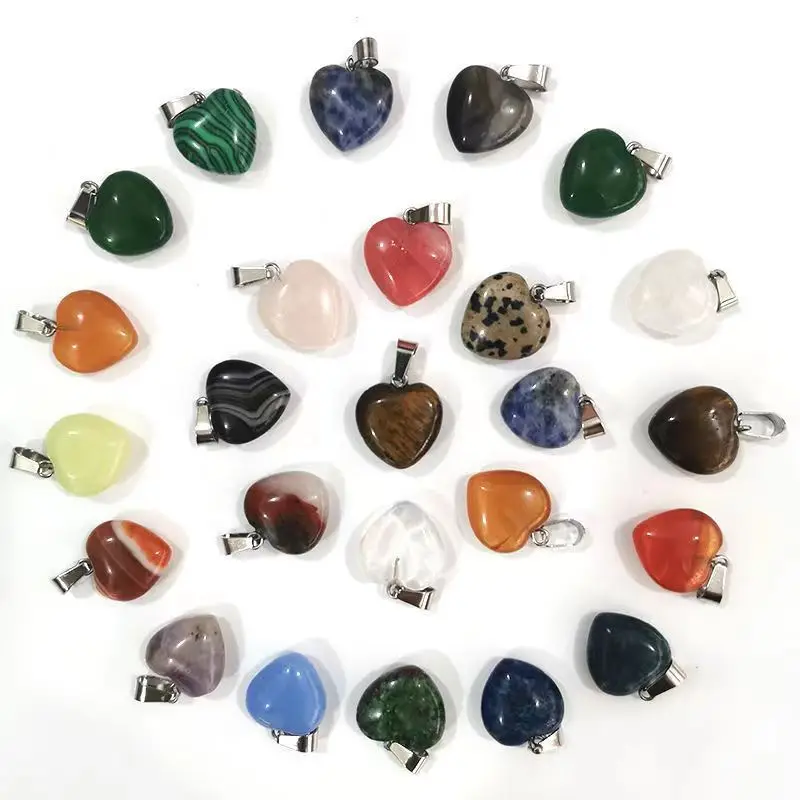 

Fashion jewelry heart pendant colorful Crystals stone Bullet Shape Stone Pendant Necklace Jewelry Making