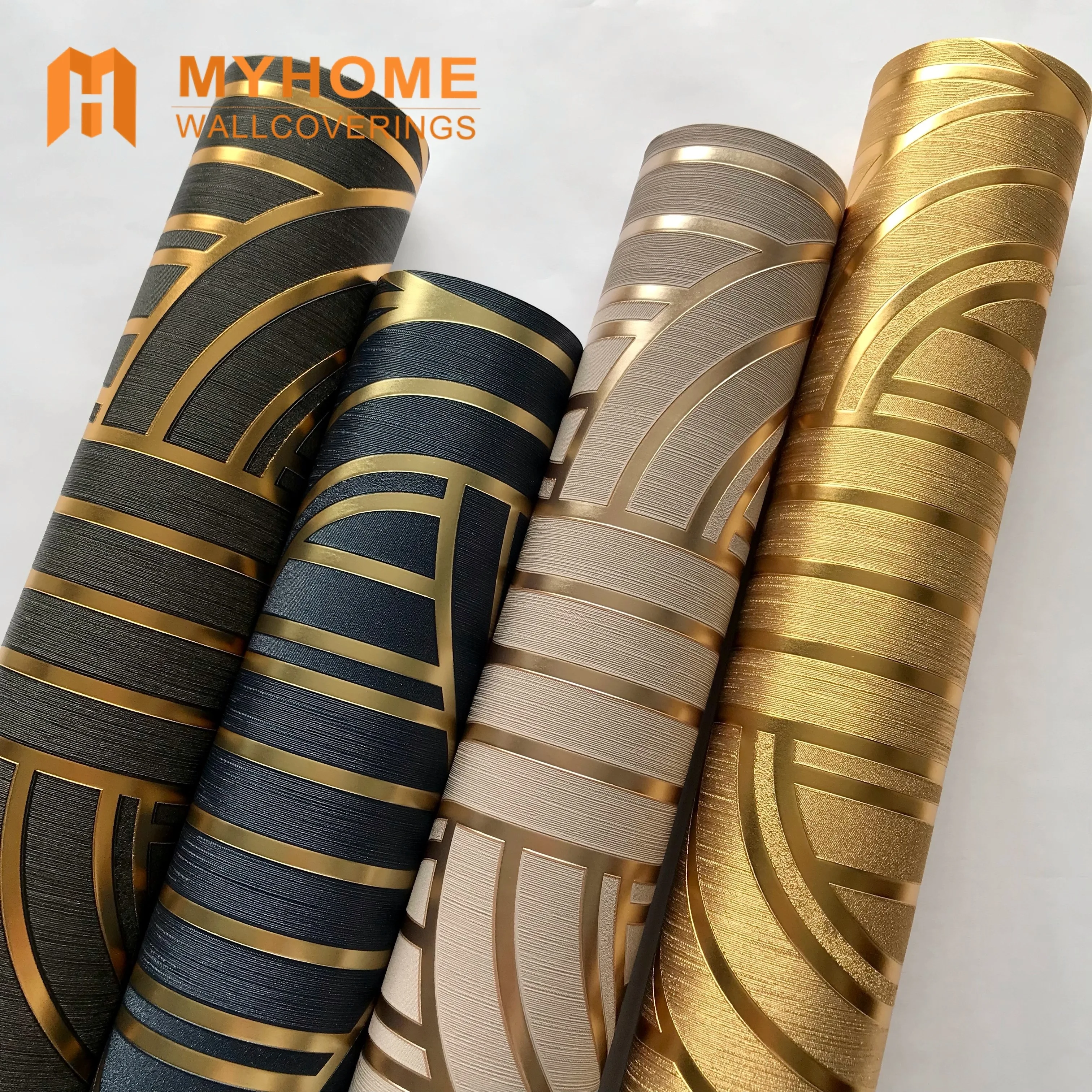 

Interior 3D Geometric Wallpapers/wall Coating PVC Metallic Wallpaper