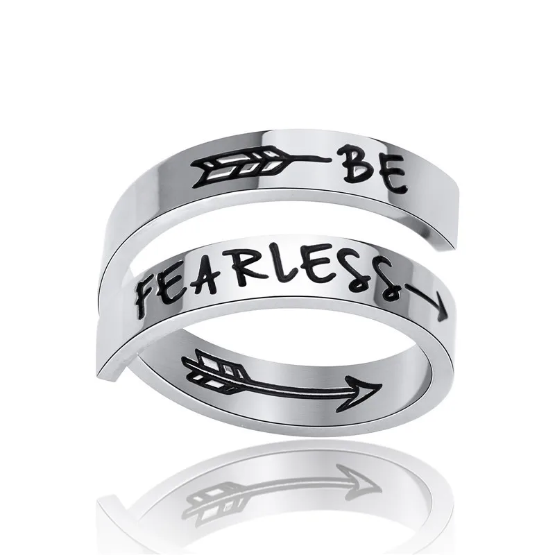 

Inspirational Rings Statement Stainless Steel Spiral Wrap Twist Ring for Women, As picture shows