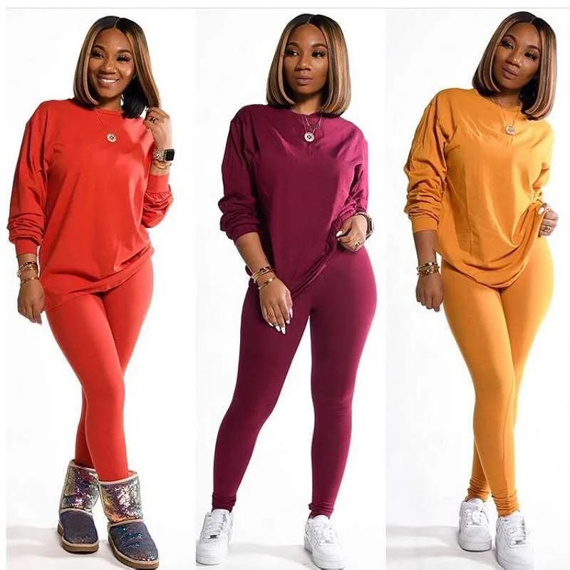 

2021 New Size S-5XL Autumn Casual Sets For Women Long Sleeve Two Piece Set Clothing, Shown