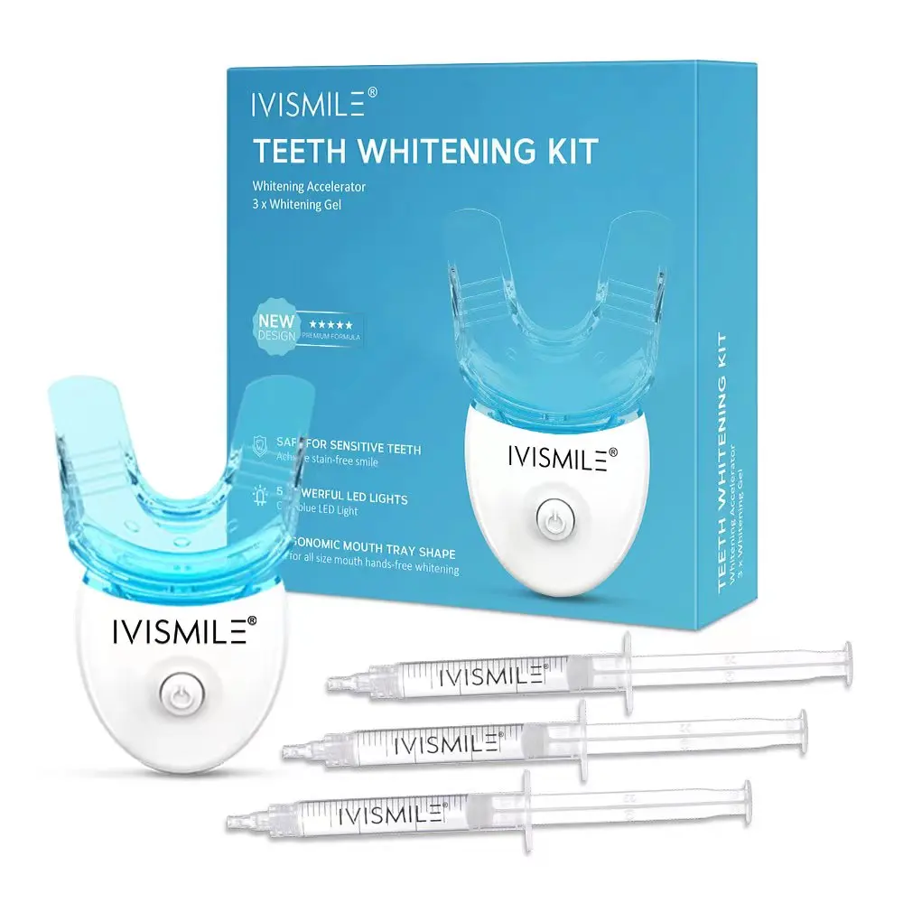 

IVISMILE New Innovative Daily Use 10 Minutes timer Led Teeth Whitening Kits Private Logo