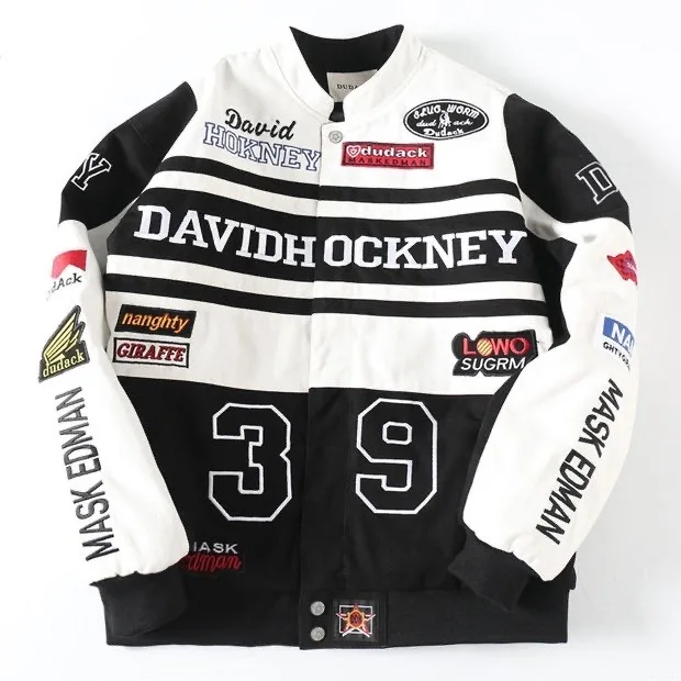 

Wholesale OEM cotton plus size flight custom embroidery patch motorcycle riding racing car jacket, Customized color