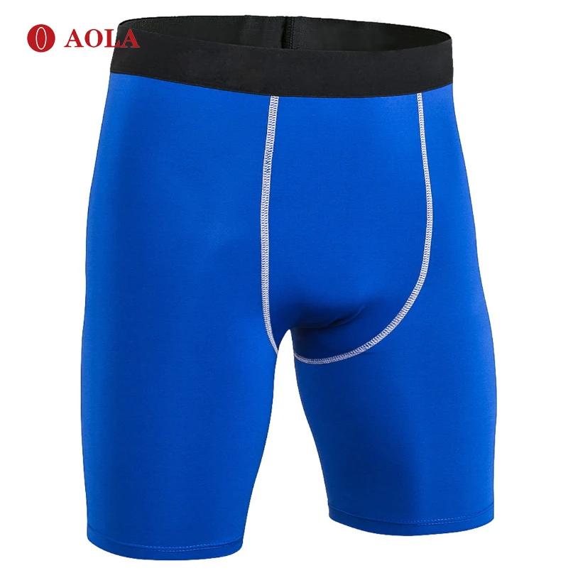 

AOLA Fitness Running Gym Active Wear Customized Compression Workout Tights Men Shorts, Pictures shows