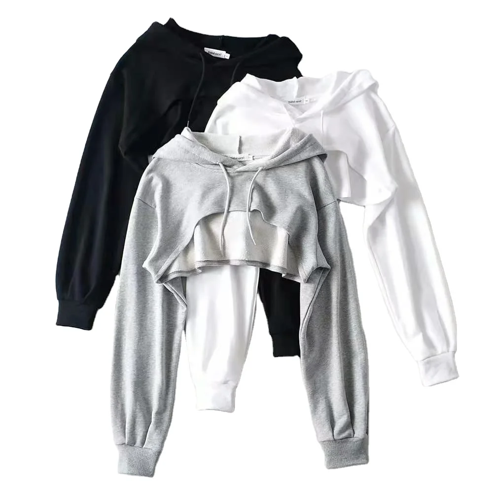 

Wholesale Fashionable Sports Casual Clothes Bape Women'S Fitness Street Wear Short Crop Top Hoodies, Customized color