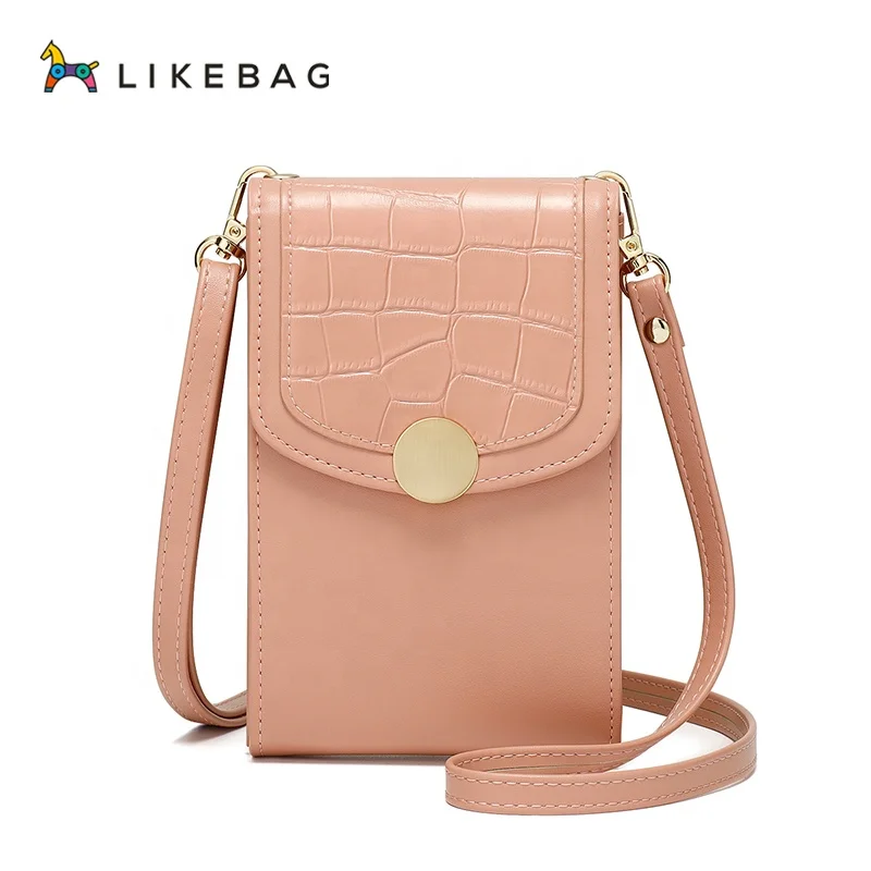 

LIKEBAG new product hot sale fashion casual stone grain mobile phone messenger bag