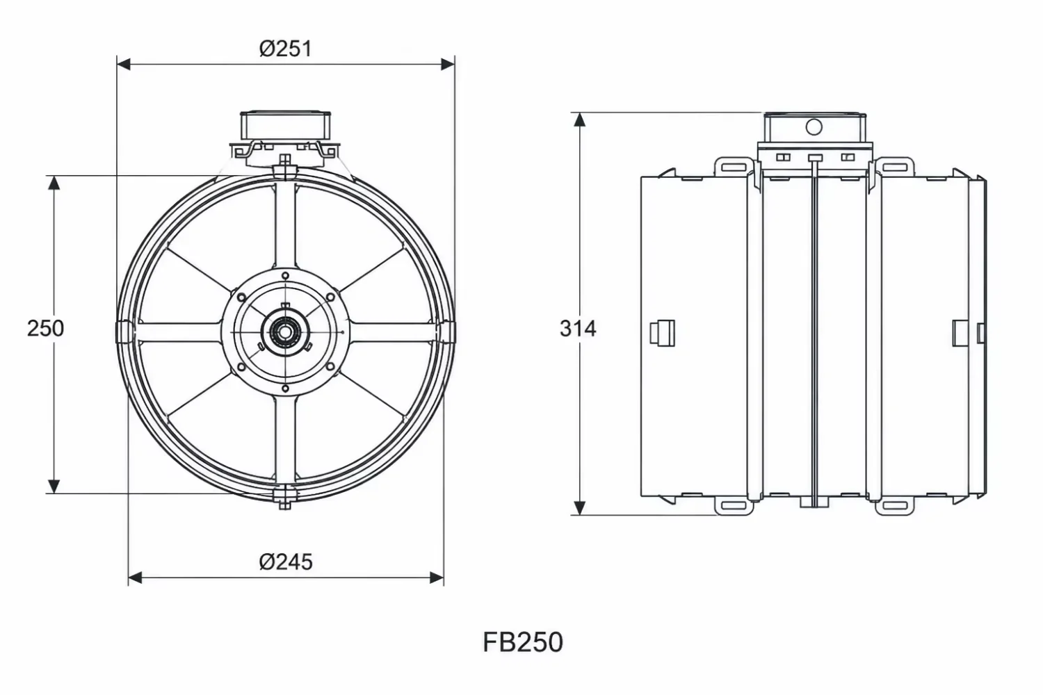 Inline Duct Fan, 150mm, 240V, ABS, Ceiling - detail 28