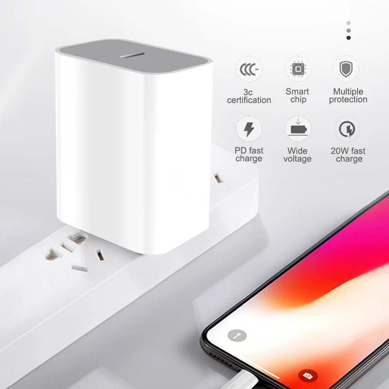 

20W PD fast charger Type C USB-C PD adapter USB wall charger 18W PD kit for iPhone 12 iPhone 12 Mini Pro Max charger, Black pd charger/white pd charger