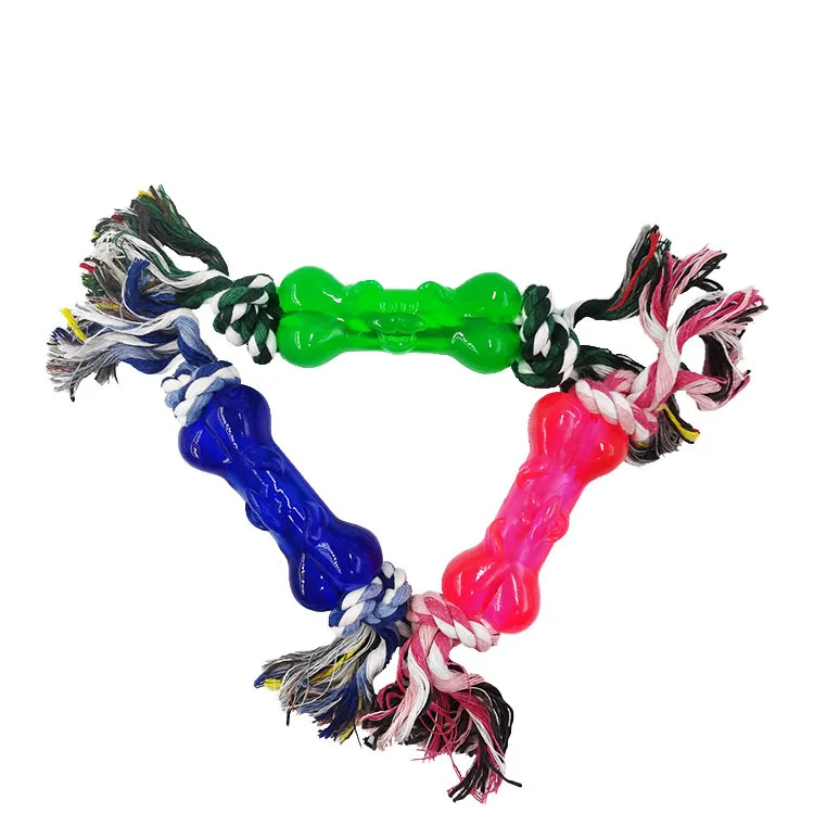 

Good Quality Multi-color Pet TPR Toy Dog Paw Printed Chewing Toy with Rope Dog Pet TPR Toy, Customized color