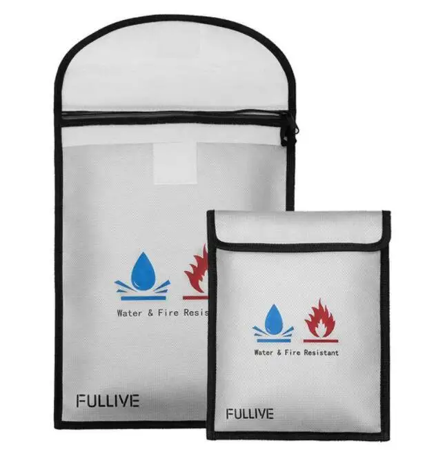 

New Type Fiberglass Waterproof Durable Fireproof Bag for Money Document with Customized Size and Logo, Silver