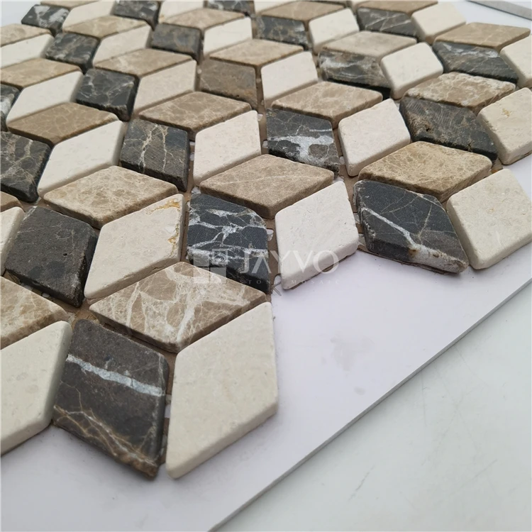 Stone Mosaic Custom Hexagon Tile Backsplash Diamond Mosaic Wall Tiles Golden Select mosaic wall tile