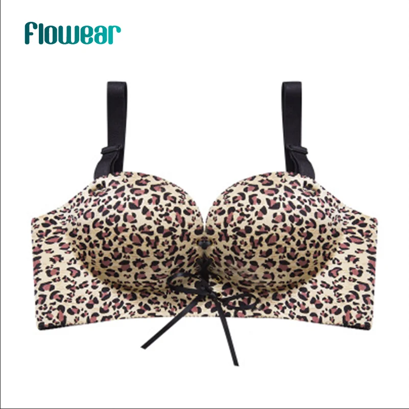 

Floral print ladies bralette seamless brassiere stylish gather push up bra