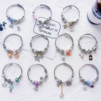 

New Charms Starry Sky Style Bracelet Chain Stainless Steel Resin Bead DIY Bracelet