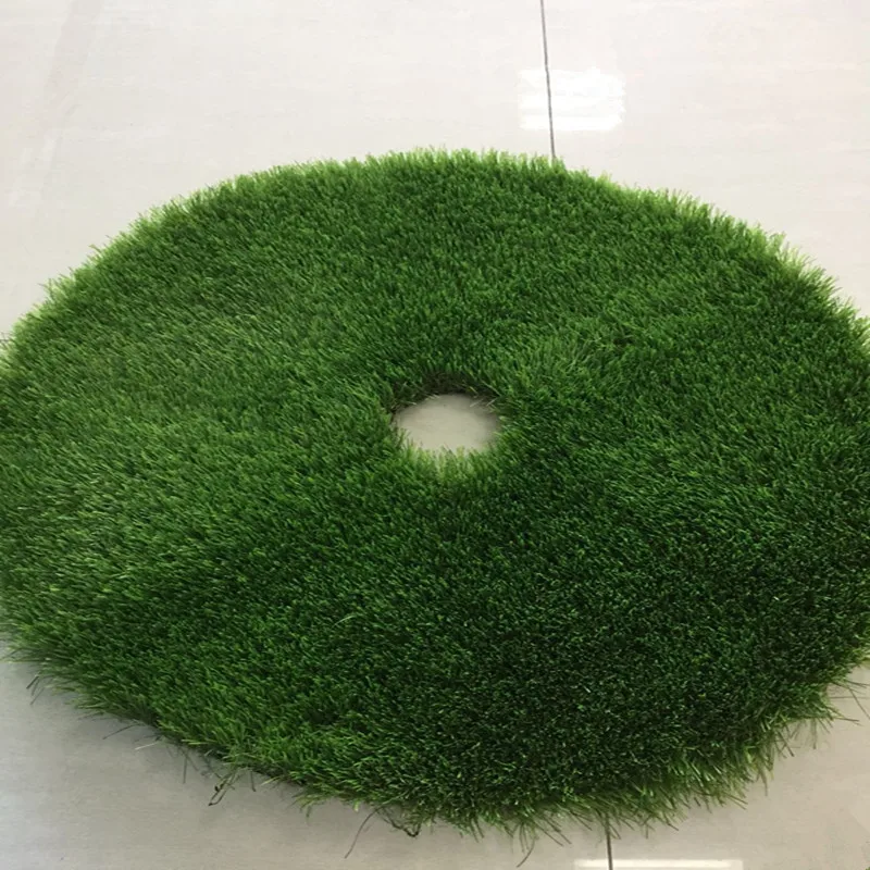 

ENOCH GRASS Customized Sircle Piece Hotel Garden Landscaping Sythethic Artificial grass, Dark green ,light green