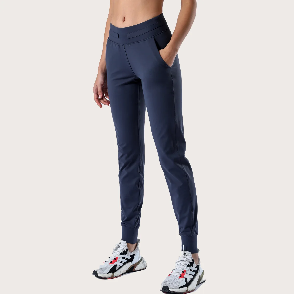 

2021 Autumn Winter High Quality Leisure Fitness Exercise Long Pants Women Running Training Jogger Lace-up Leg Stretcher Pant, Dark blue,green,black,purple,blue