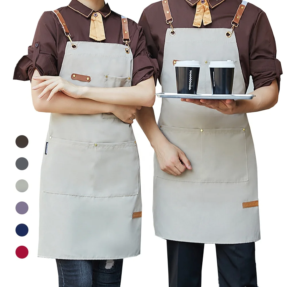 

high quality metal adjustable buckle Cotton Canvas Denim restaurant bar cafe apron coffee, Customized