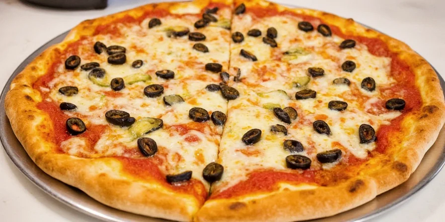 Final olive pizza presentation