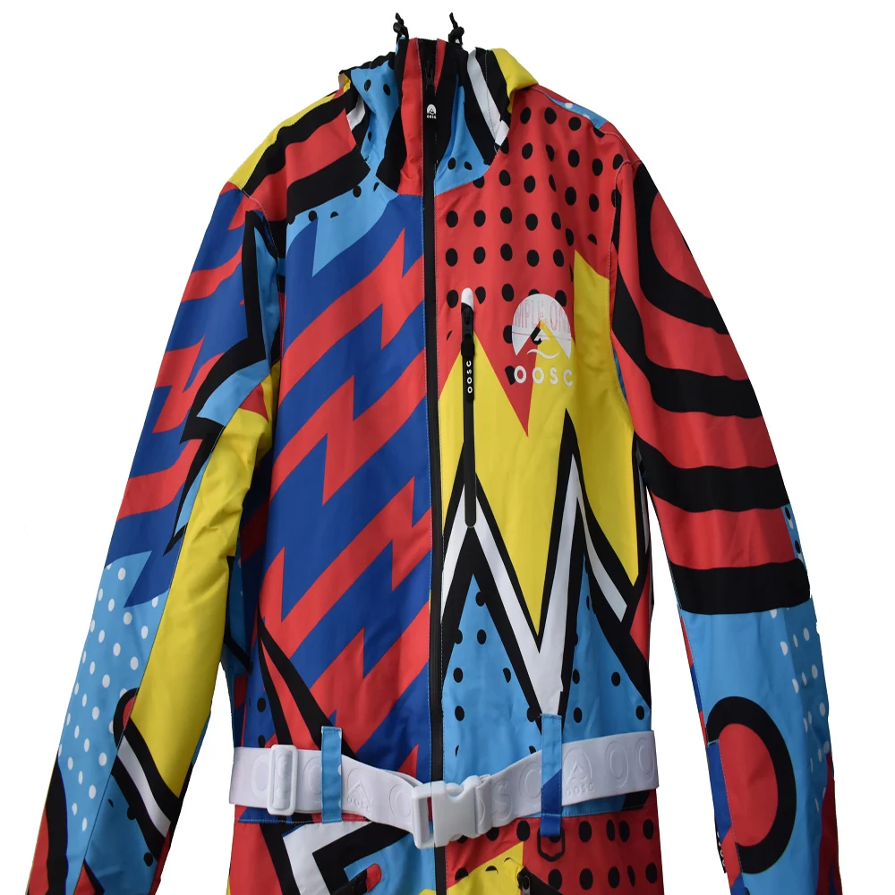 

High Quality Custom Men Ski Suit Waterproof Breathable Snow Suit One Piece Ski Suit For Men Adults with All Over Printing