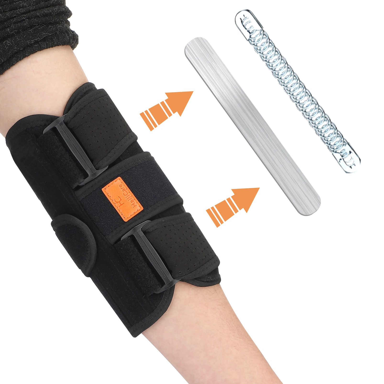 

Adjustable Elbow Immobilizer Stabilizer Brace Elastic Compression Night Splint Elbow Support