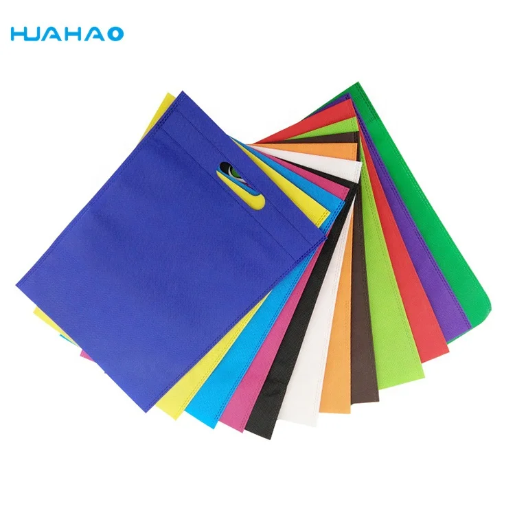 

25*35CM Custom Logo Handled Style and Non-woven Material Printing d cut bag, 12 colors avaliable